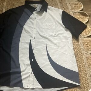 Hardaddy Dramatic‎ Hawaiian Shirt XL Black White Design